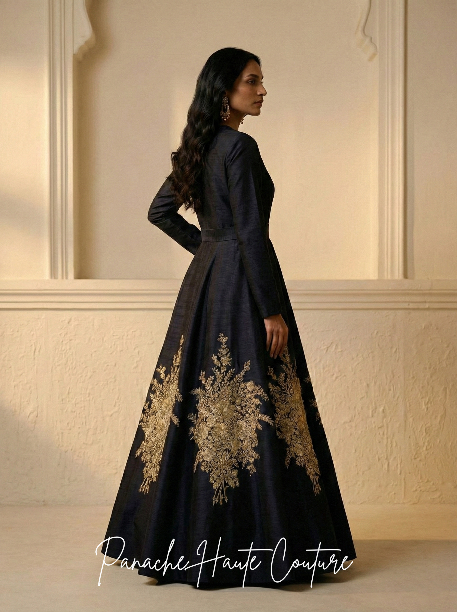 Black Colour Floor Length Gown