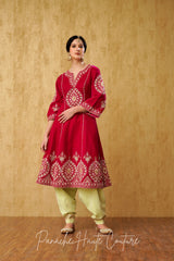 Bold and Beautiful Hot Pink and Pistachio Green Punjabi Suit