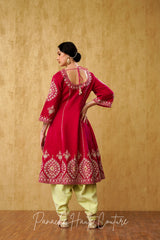 Bold and Beautiful Hot Pink and Pistachio Green Punjabi Suit