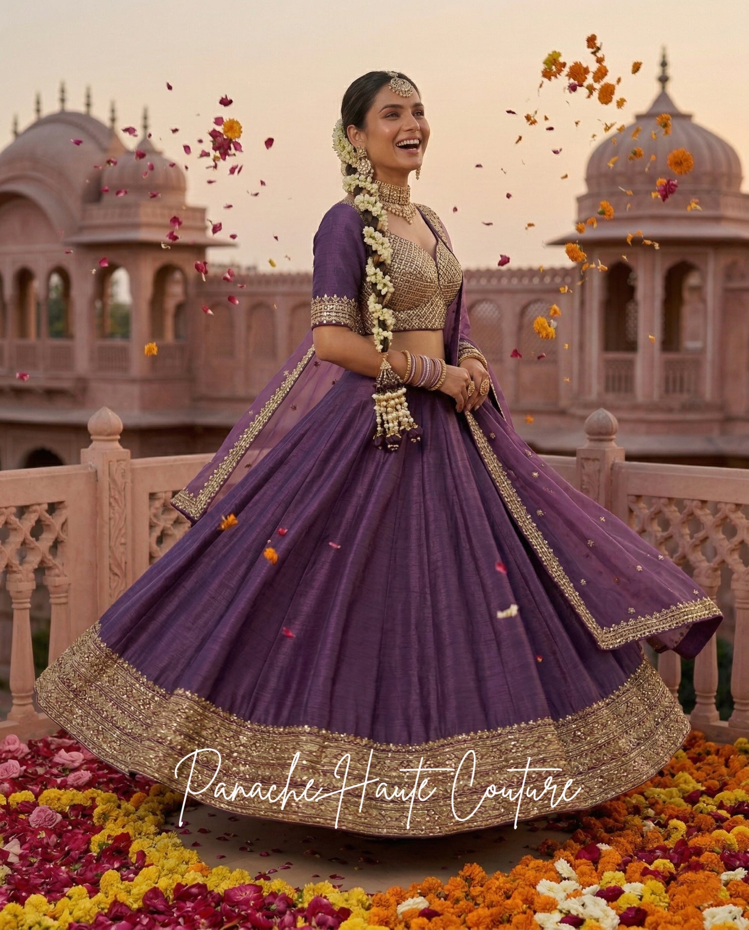 Parinita Dark Lavender Sangeet Lehenga