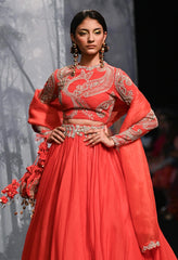 Red Color Party Wear Lehenga Set available at Panache Haute Couture