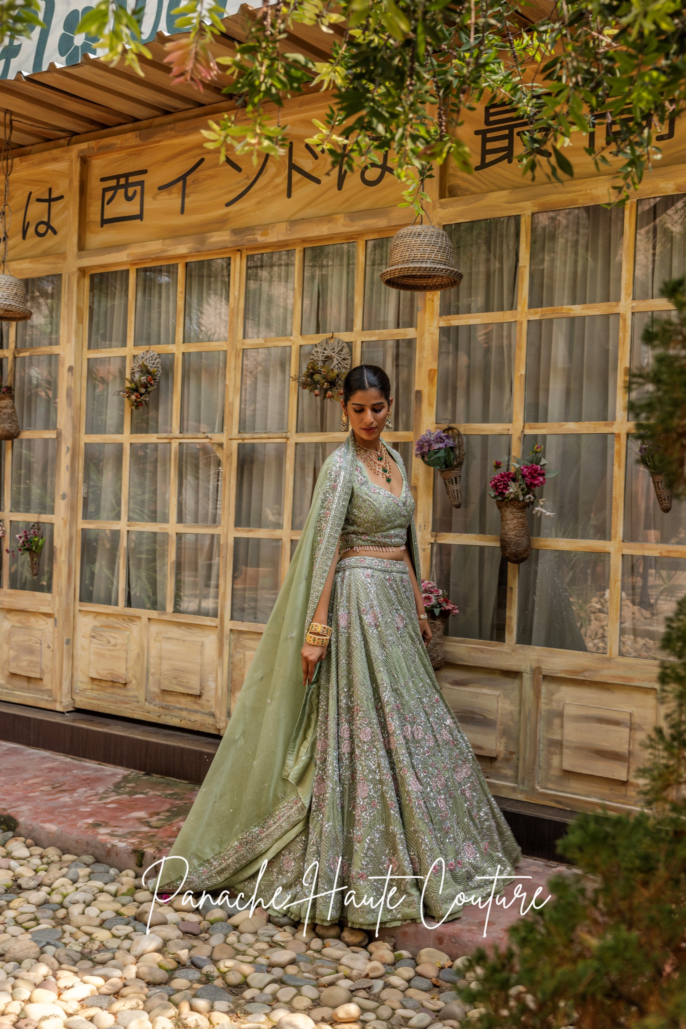 Sage Green Color Wedding Lehenga ADARA
