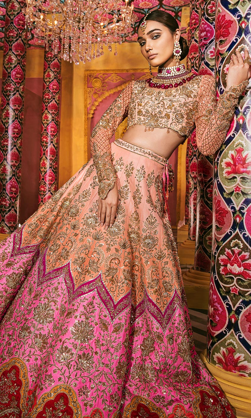 Peach Wedding Lehenga
