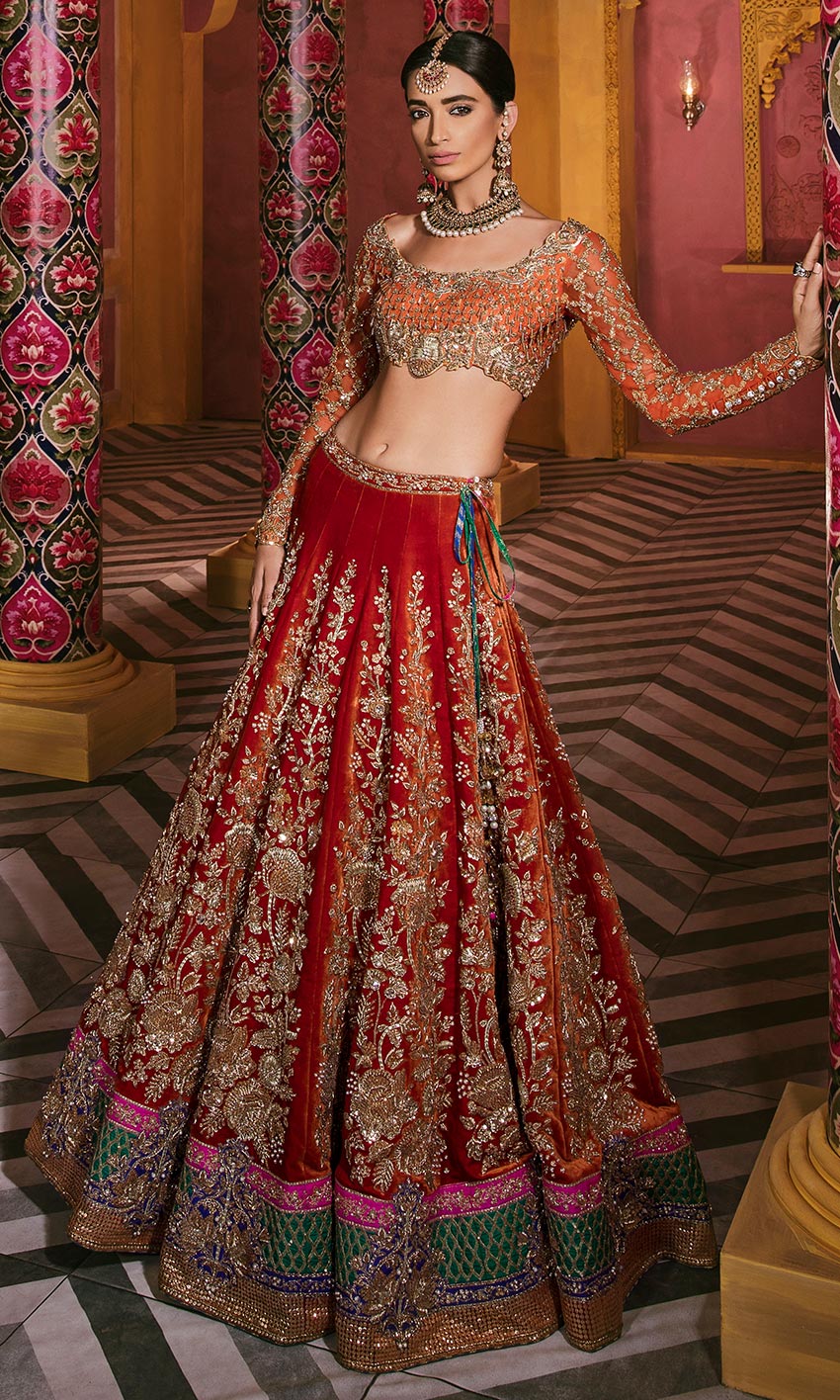 Orange Color Wedding Lehenga