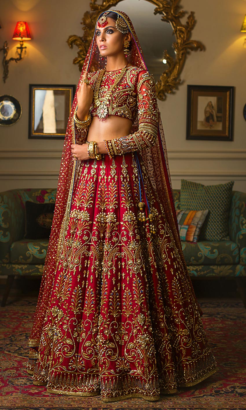 Red Color Wedding Lehenga