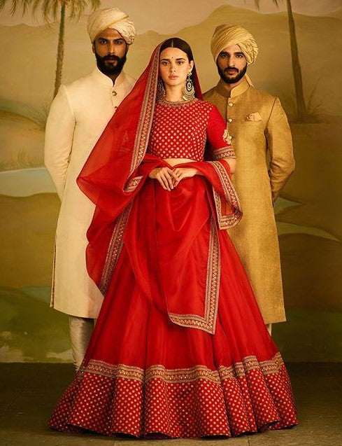 Red Color Wedding Lehenga Set