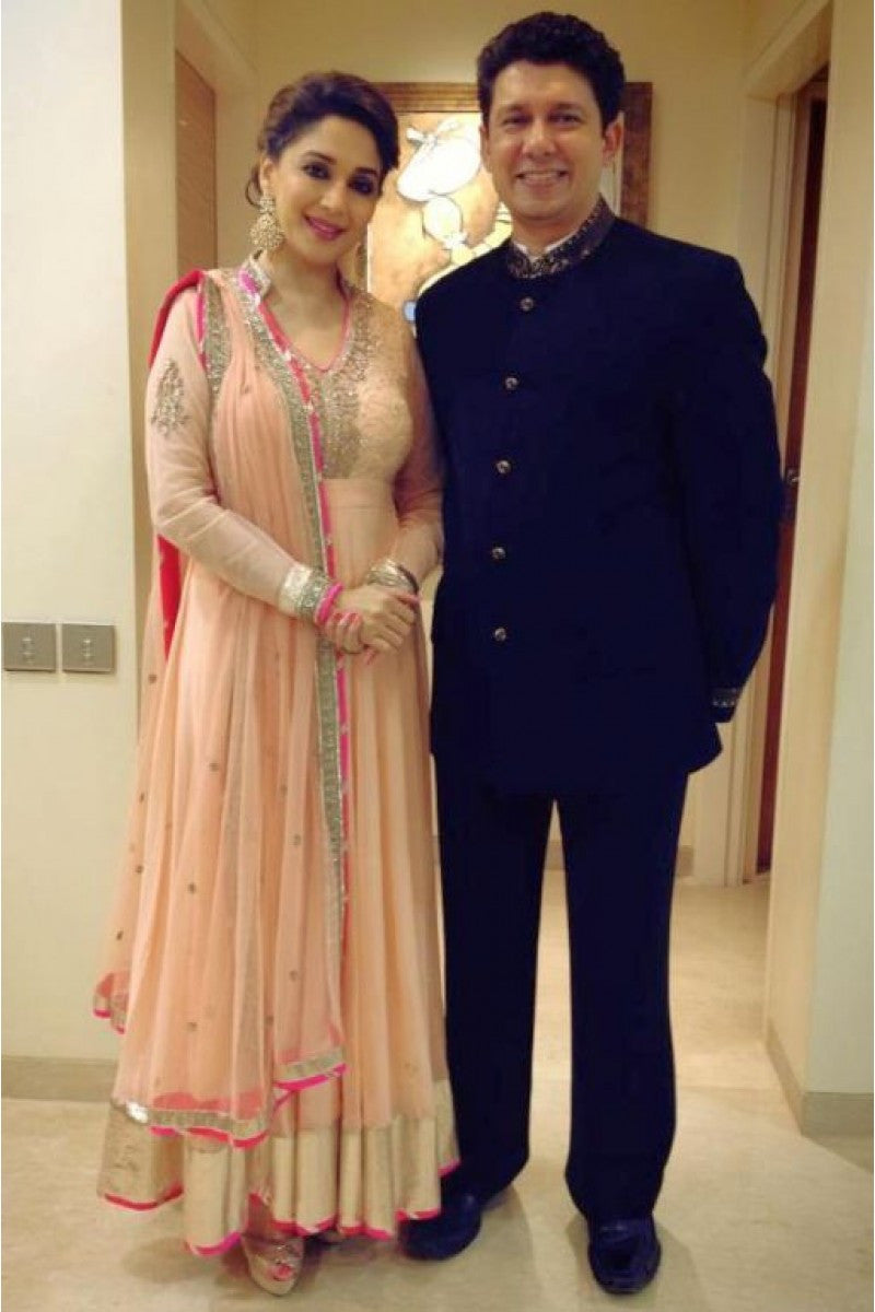 Madhuri Dixit's Peach anarkali suit