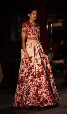 Pastel Wedding Lehenga with Maroon Embroidery