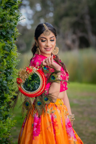 Extraordinary Partywear Yellow Color Organza Lehenga Choli