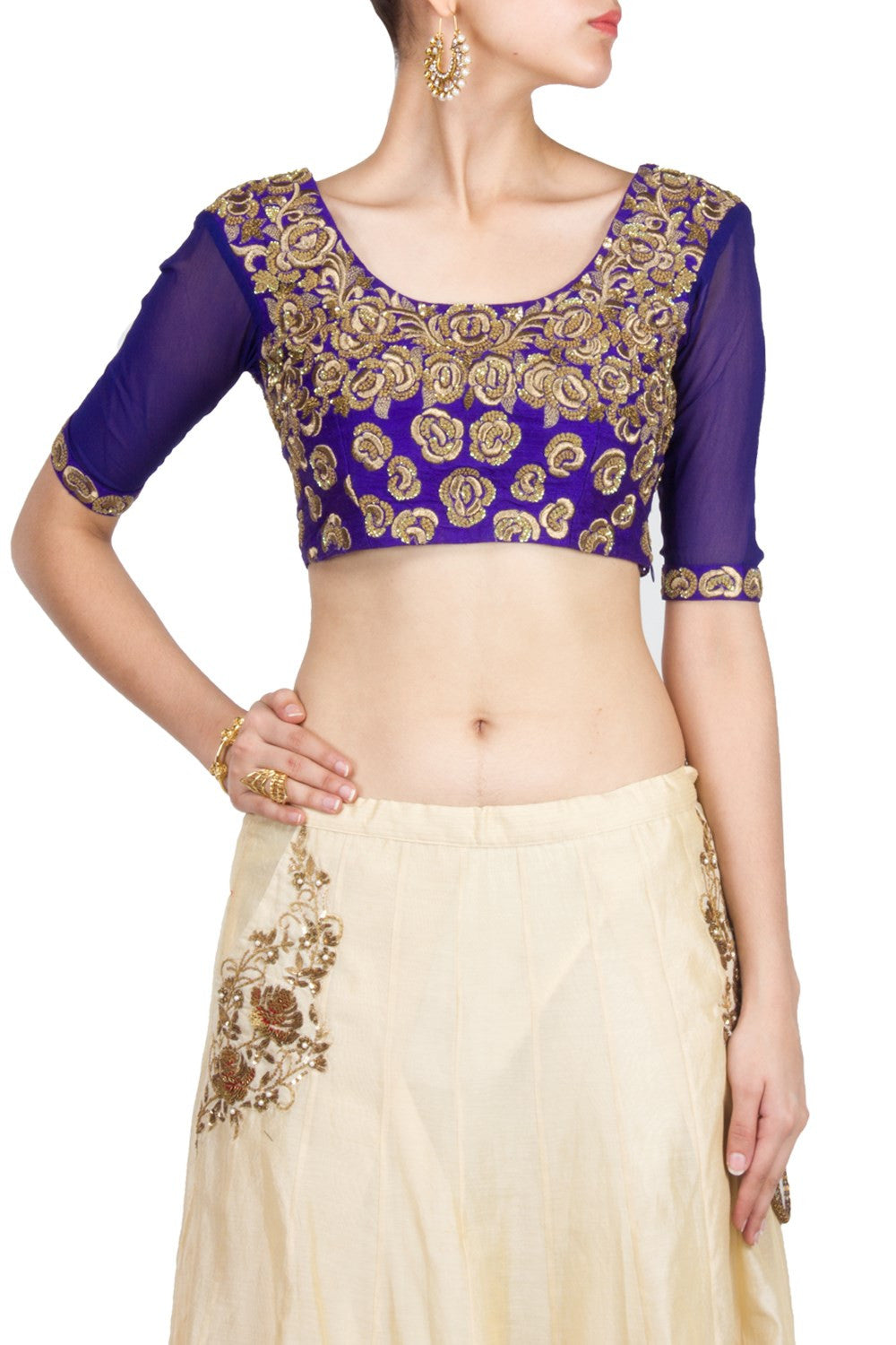 Purple colour blouse in gorgette fabric