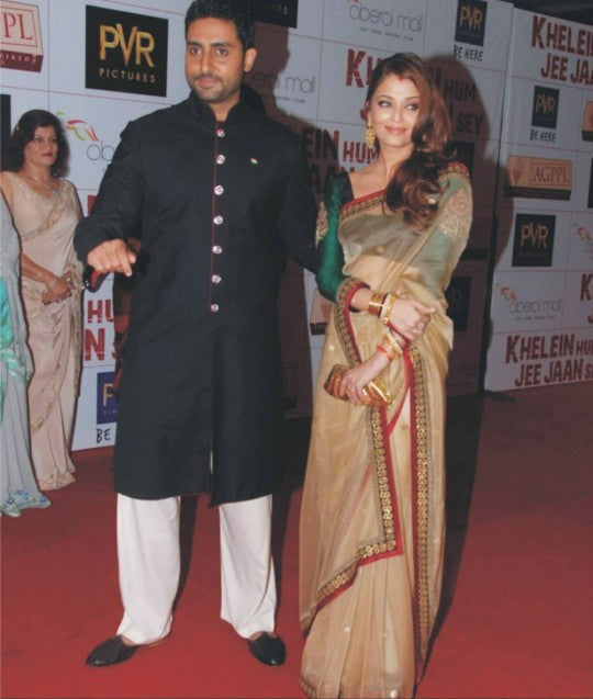 Aishwarya rai's beige color saree