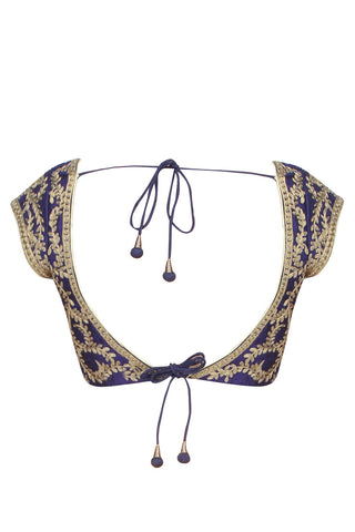 Purple colour embroidered blouse