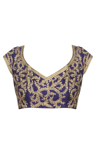Purple colour embroidered blouse