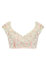 Peach colour embroidered blouse