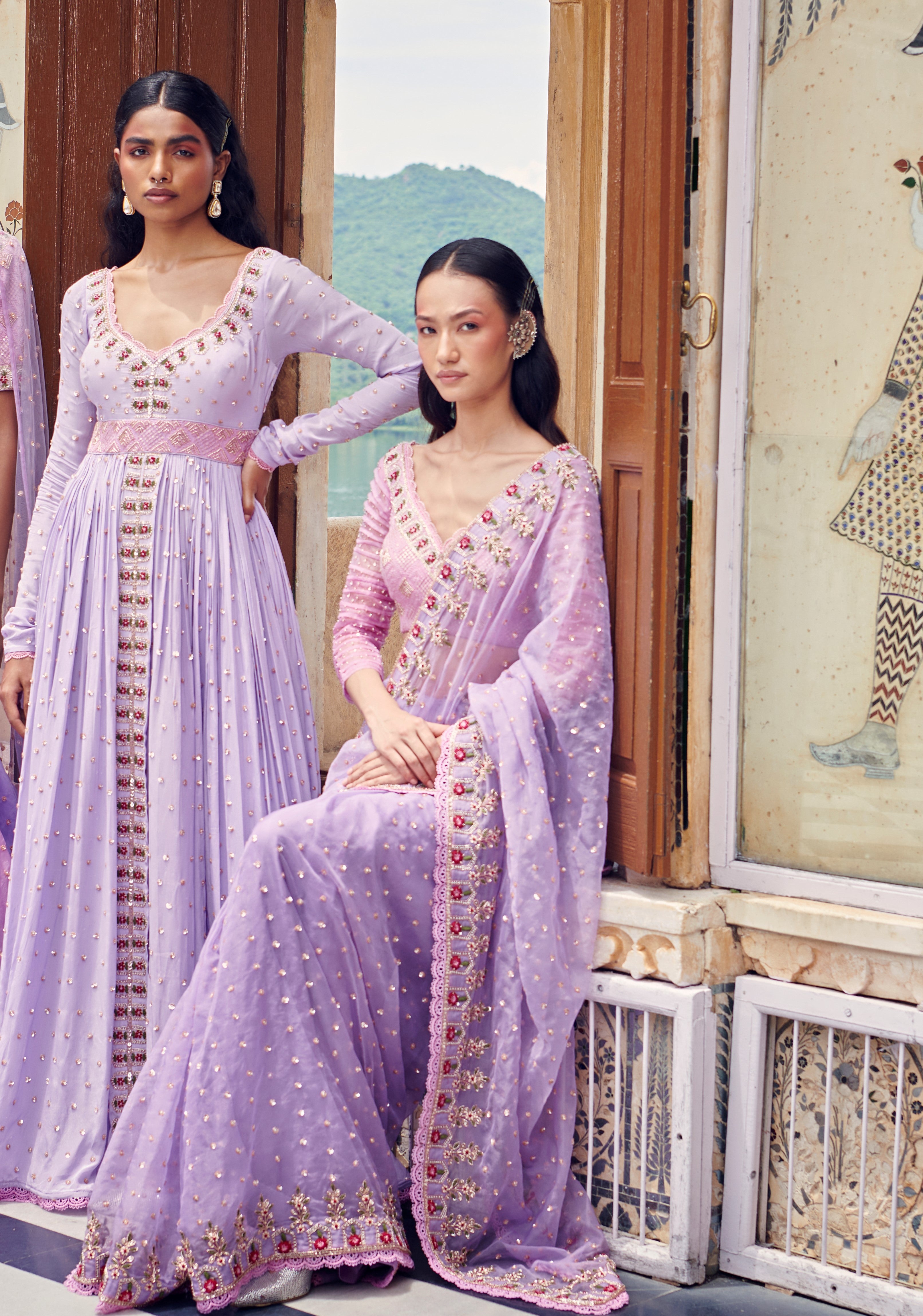 Lilac Color Saree