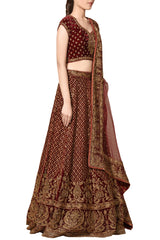 Burgandy Colour Wedding Lehenga