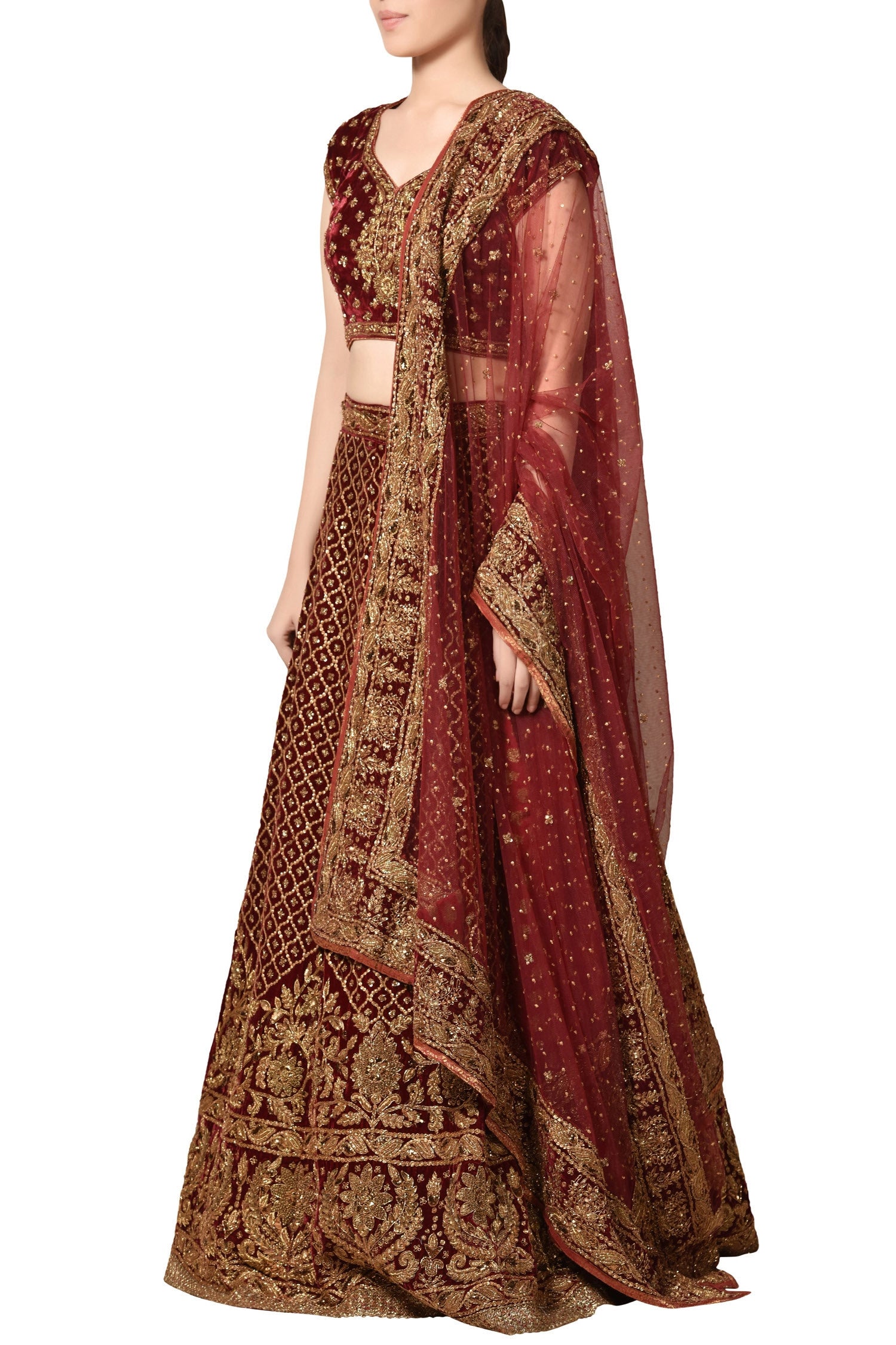 Burgandy Colour Wedding Lehenga