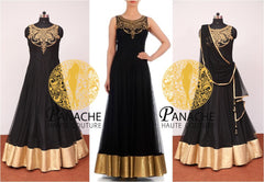 Black color anarkali Indo-Western gown