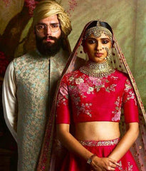 Pink Color Bridal Lehenga Choli from Sabyasachi Collection