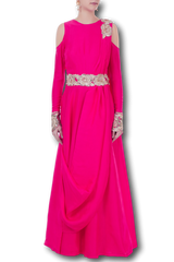 Fuschia Pink Color Gown