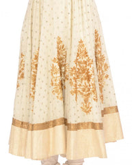 Royal looking pearl white color anarkali suit