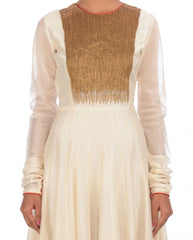 Long anarkali suit in white color