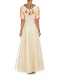 Long anarkali suit in white color