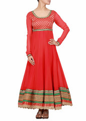 Red color beautiful anarkali suit