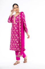 Alluring Magenta Color Palm Silk Salwar Kameez