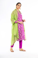 Amazing Purple Color Palm Silk Salwar Kameez