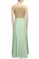 Mint Green Georgette Indo-Western Dress