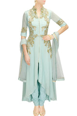 Aqua High-Low Kalidaar Kurta Set