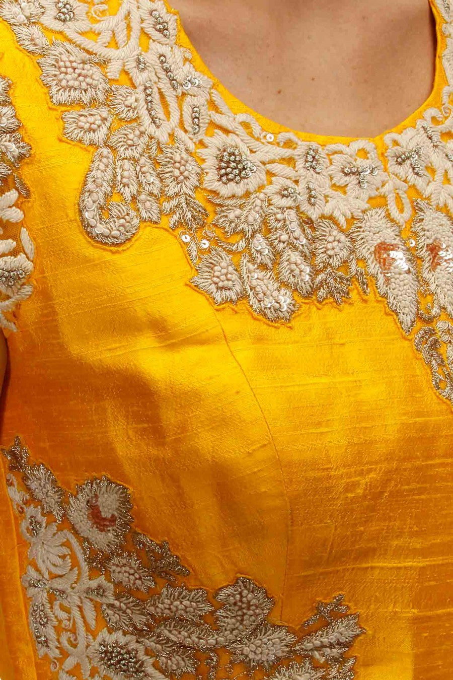 Yellow Cowl Draped Indo-Western Set