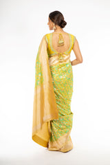 An Elegant Yellow Color Banarasi Handloom Silk Saree from Panache Haute Couture
