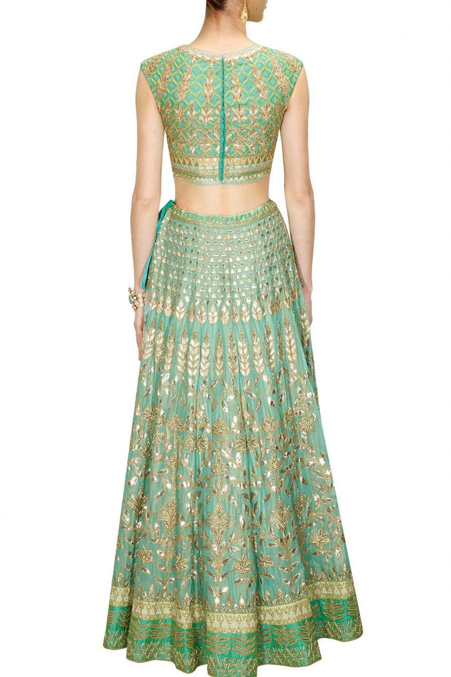 Aqua color Bridal Lehenga Choli