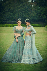 Cerulean Blue Colour Wedding Lehenga