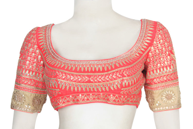 bridal wear lehenga in peach color