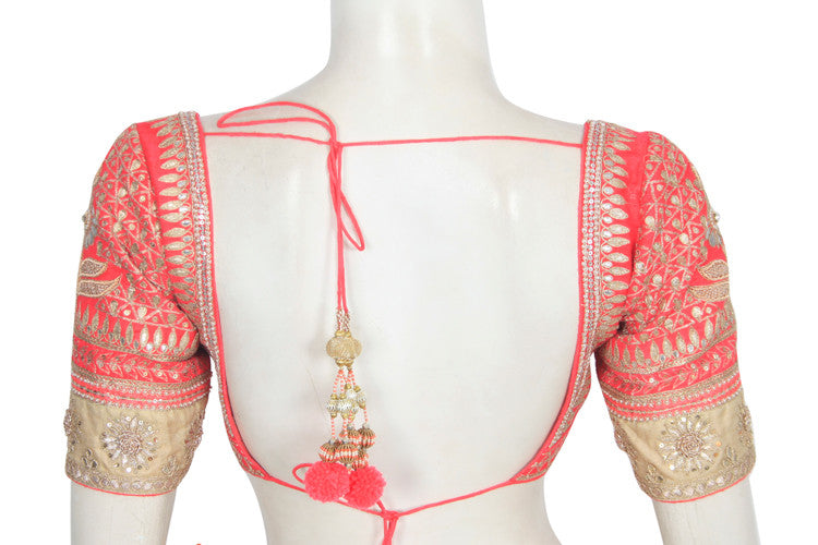 bridal wear lehenga in peach color