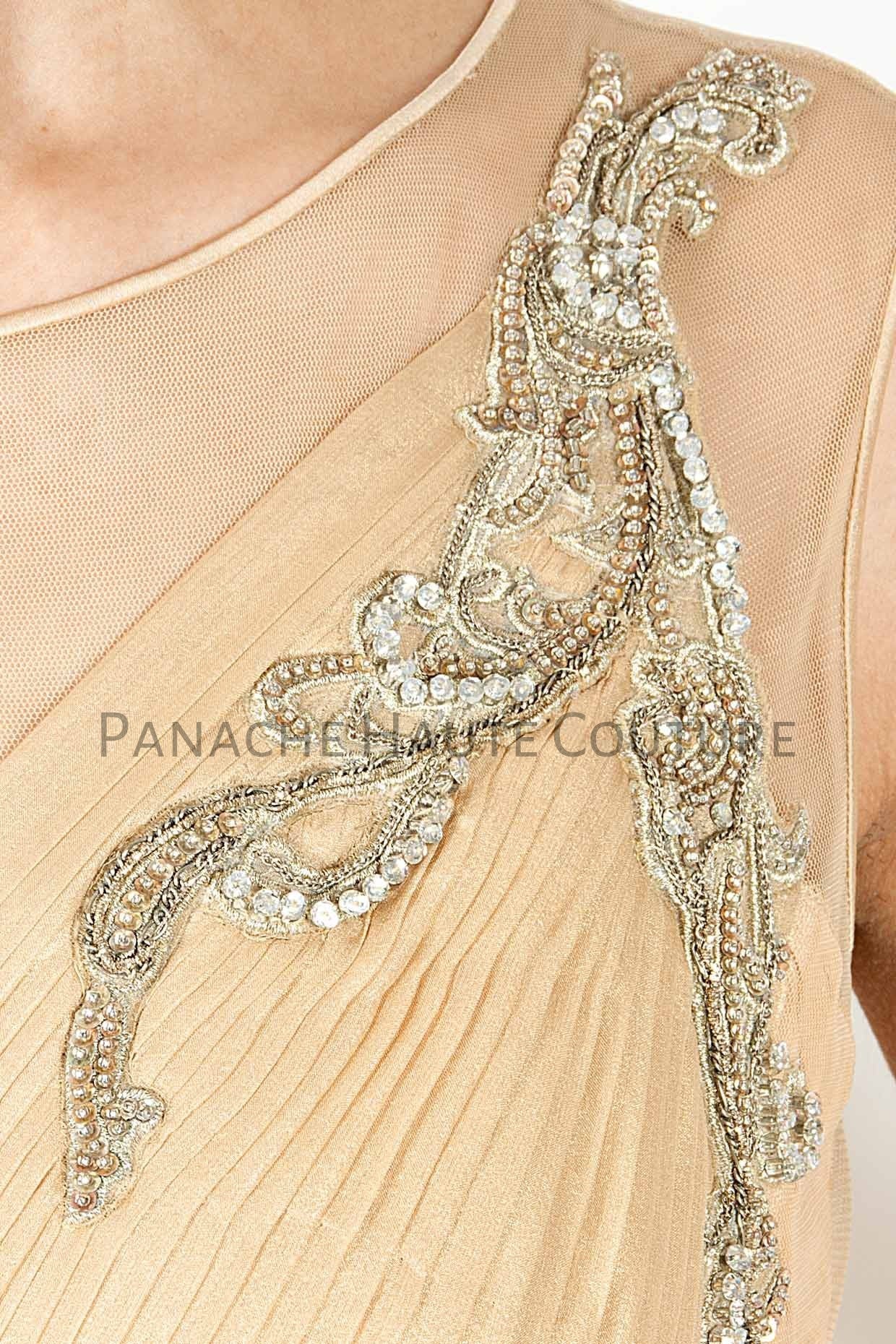 Beige Color Designer Saree Gown Online