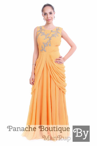 Beige Colour Cowl Gown