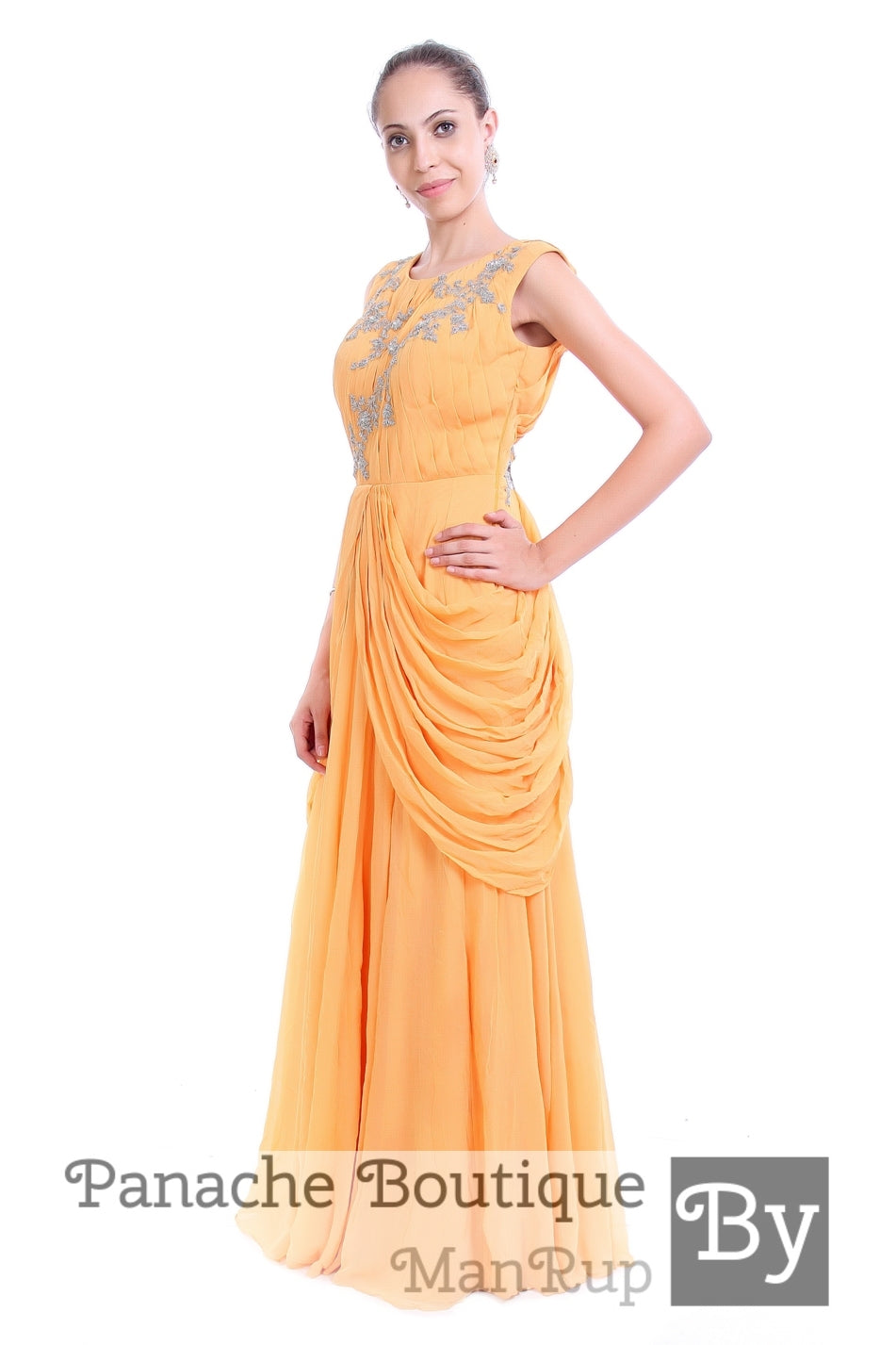 Beige Colour Cowl Gown
