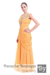 Beige Colour Cowl Gown