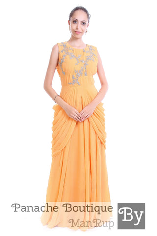 Beige Colour Cowl Gown