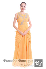 Beige Colour Cowl Gown
