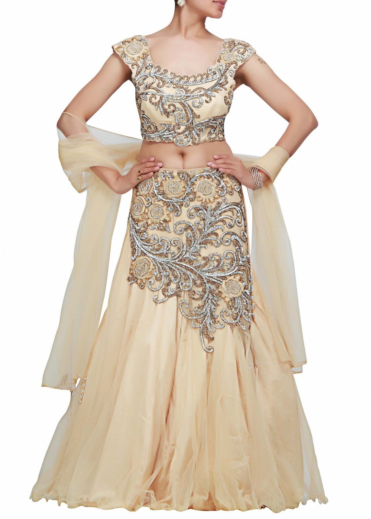 Beige color Beautiful lehenga choli