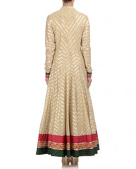 Beige color Long Anarkali suit