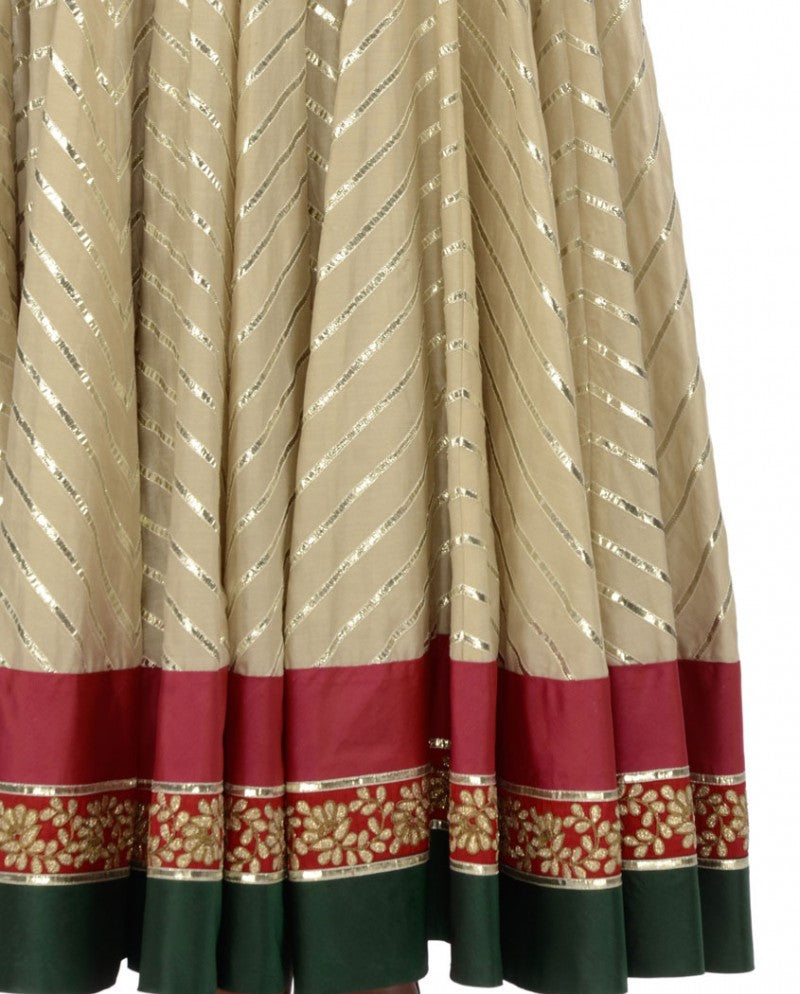 Beige color Long Anarkali suit
