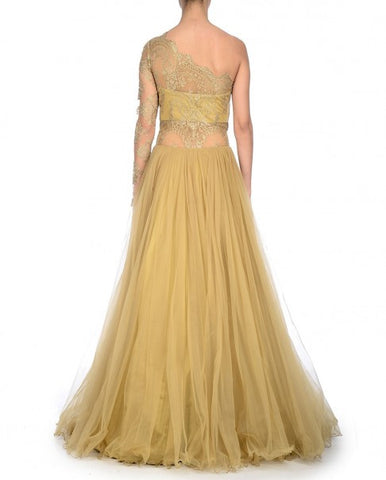 Beige Color Indo Western Gown
