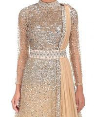 Beige Color Indo Western Gown