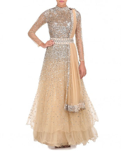 Beige Color Indo Western Gown